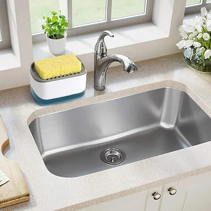 2-in-1 Kitchen Dishwashing Liquid Dispenser & Sponge Holder for Easy Cleaning