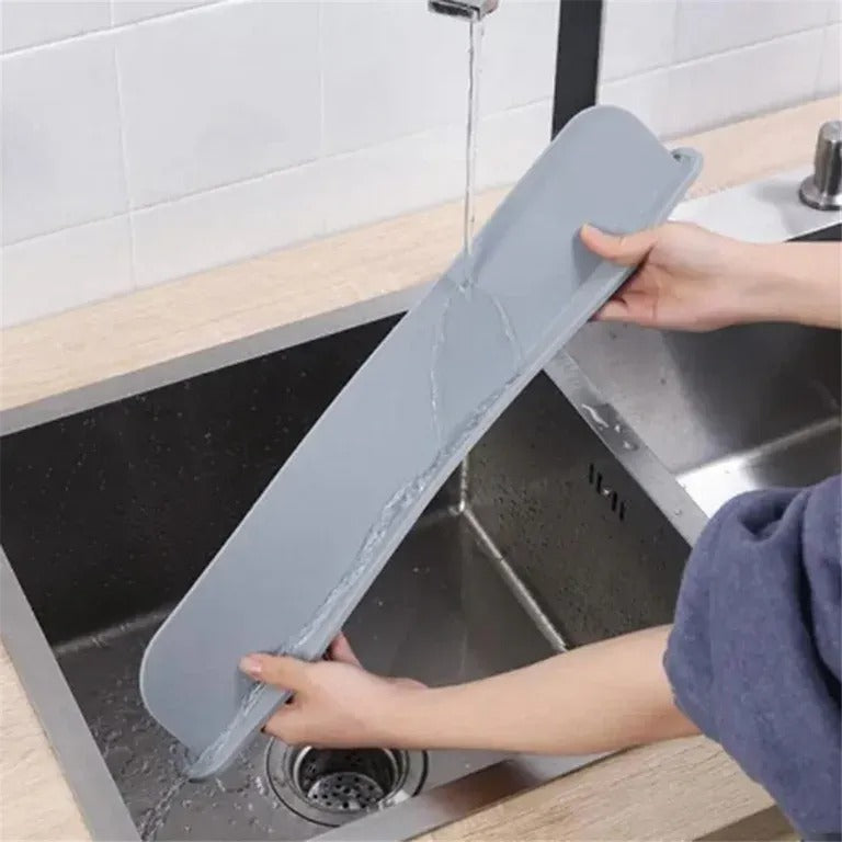 3 pcs Silicone Sink Splash Guard 16 inch | Flexible Water Stopper for Kitchen & Bathroom Sinks (Random Color)