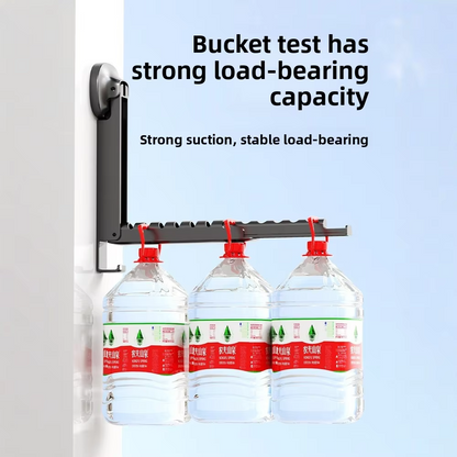 Folding Wall Mounted Clothes Drying Rack With Suction Cup  - Size 13.5Inch (Random Colour)