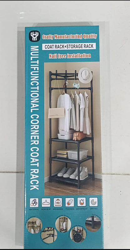 Multifunctional Corner Coat Rack  |  Random Colour