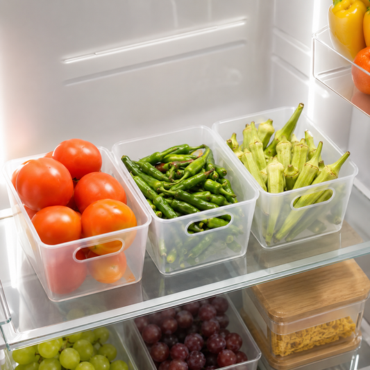 Refrigerator Food Storage Box Set – 4 Pcs  (0.6L Each)