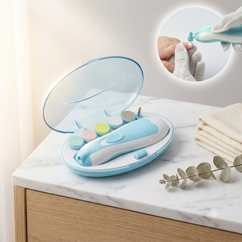 Electric Baby Nail Trimmer Set – Safe 6-in-1 Filer