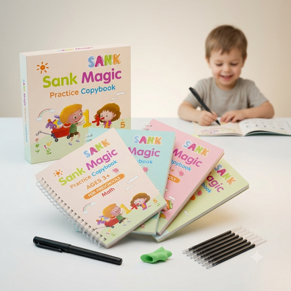 Sank Magic Practice Book Set 4 Books with Pen & 10 Refills