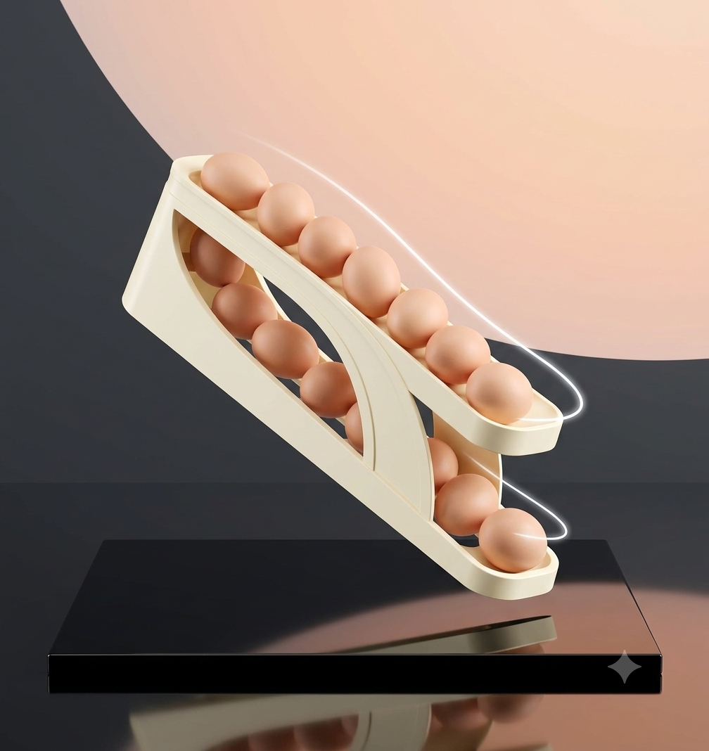 15 Egg Storage Box Rolling Design Space Saving