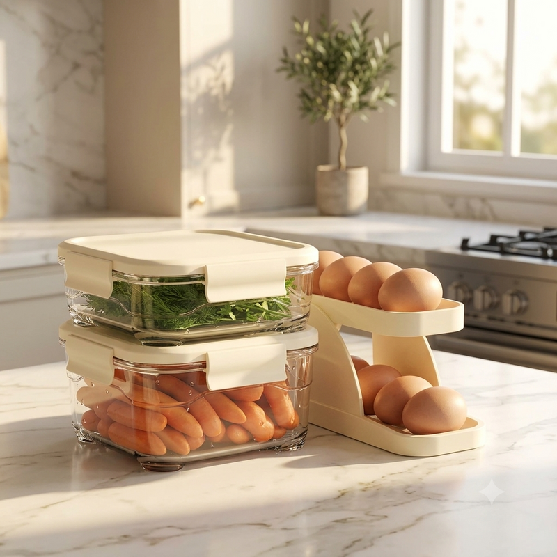 15 Egg Storage Box Rolling Design Space Saving