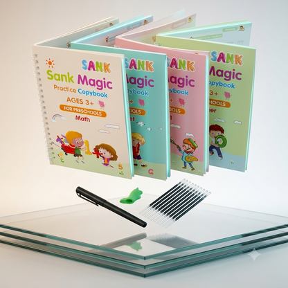 Sank Magic Practice Book Set 4 Books with Pen & 10 Refills