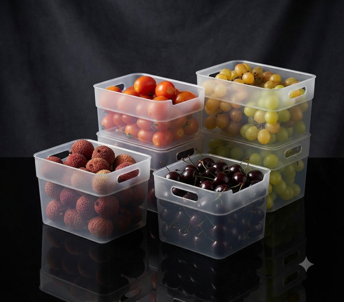 Refrigerator Food Storage Box Set – 4 Pcs  (0.6L Each)