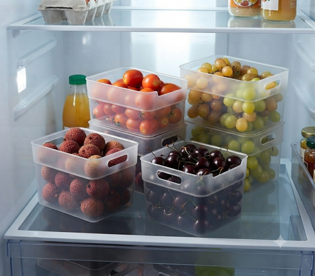 Refrigerator Food Storage Box Set – 4 Pcs  (0.6L Each)
