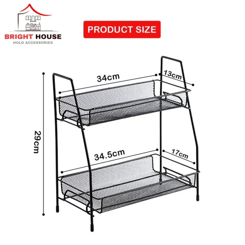 Two Tier Spice Rack for Kitchen Organization