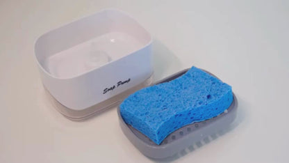 2-in-1 Kitchen Dishwashing Liquid Dispenser & Sponge Holder for Easy Cleaning
