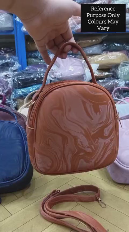 Marble Gloss Mini Crossbody Handbag